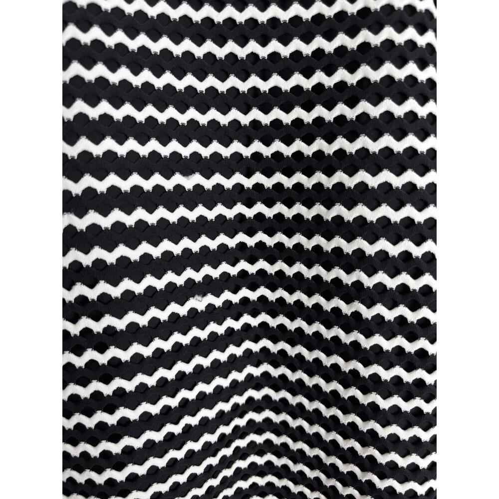 Lands End Tankini Zigzag Stripe 10 Black White X Back 1860‎ - Picture 2 of 5